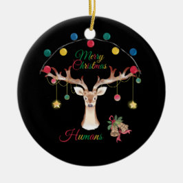 Ornamento De Cerâmica Reindeer Felry Na moda de Natal