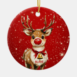Ornamento De Cerâmica Reindeer Personalizado - Crianças Adoráveis De Gua