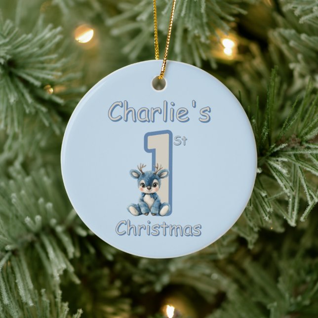 Ornamento De Cerâmica Reindeer's First Christmas! (Árvore)