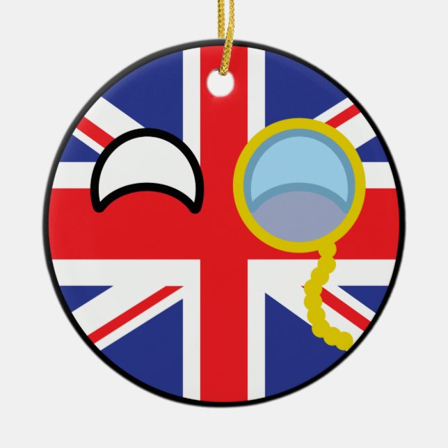 Ornamento De Cerâmica Reino Unido Geeky de tensão engraçado Countryball (Frente)