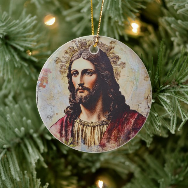 Ornamento De Cerâmica Religião Cristã Vintage Jesus (Árvore)