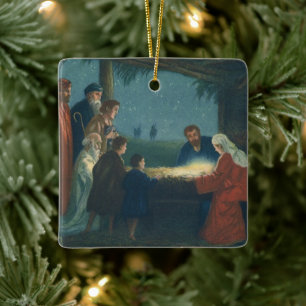 Ornamento De Cerâmica Religião Vintage, Adoração dos Pastores