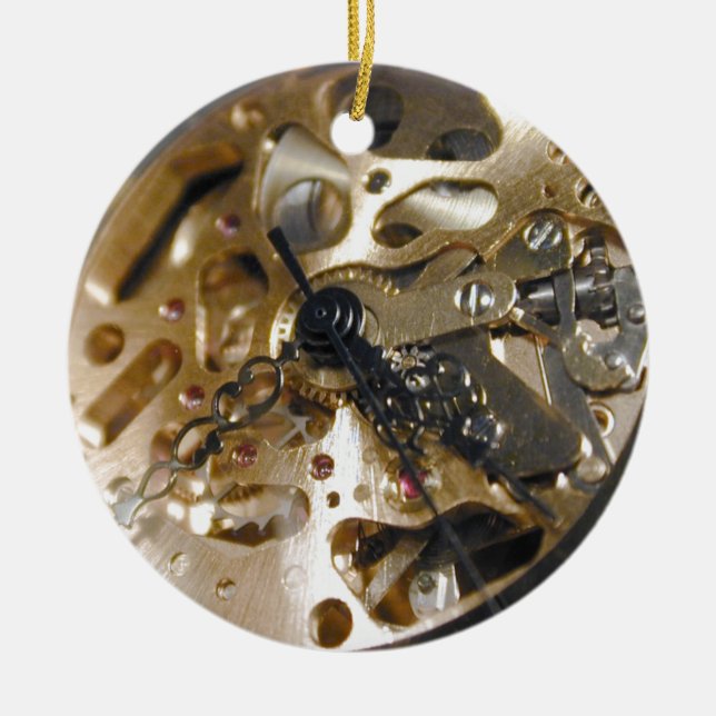 Ornamento De Cerâmica Relógio de vigia trabalhando (Frente)