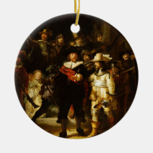 Ornamento De Cerâmica Rembrandat Noturno Ver Pintura Barroca