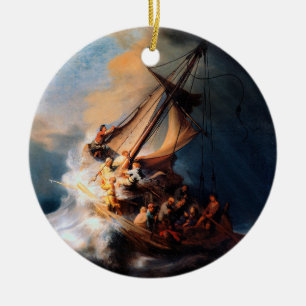 Ornamento De Cerâmica Rembrandt - A Tempestade no Mar da Galileia