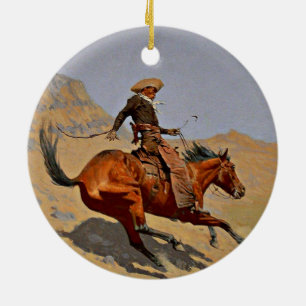 Ornamento De Cerâmica Remington - O Cowboy,