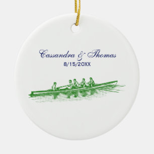 Ornamento De Cerâmica Remo Verde Remadores Equipe Esportes Aquáticos