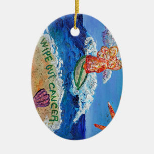 Ornamento De Cerâmica Remova o pedido de anjo do Cancer personalizado