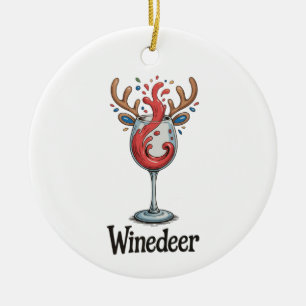 Ornamento De Cerâmica Rena de Cerveja Natal Família Correspondente