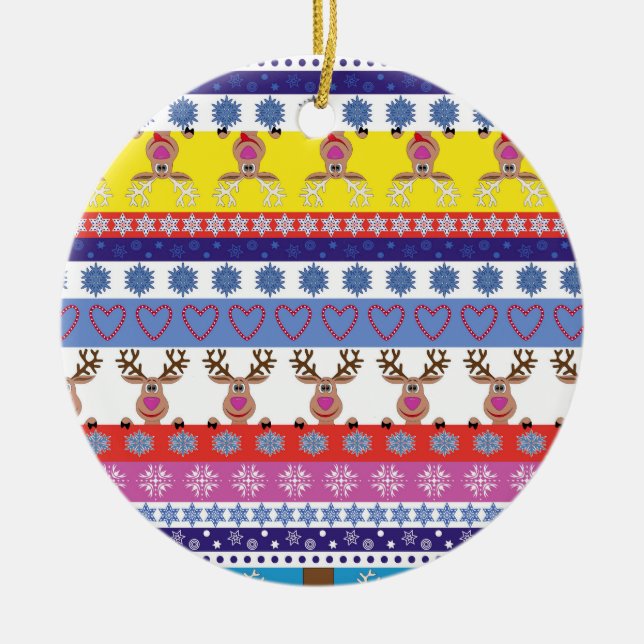 Ornamento De Cerâmica rena de natal (Frente)