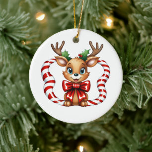 Ornamento De Cerâmica Rena de Natal