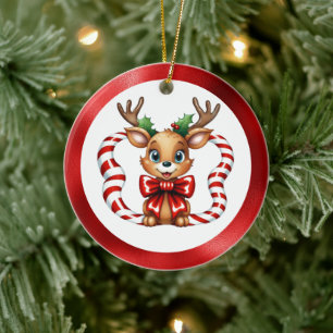Ornamento De Cerâmica Rena de Natal