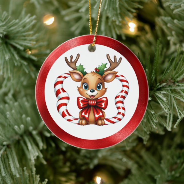 Ornamento De Cerâmica Rena de Natal (Árvore)