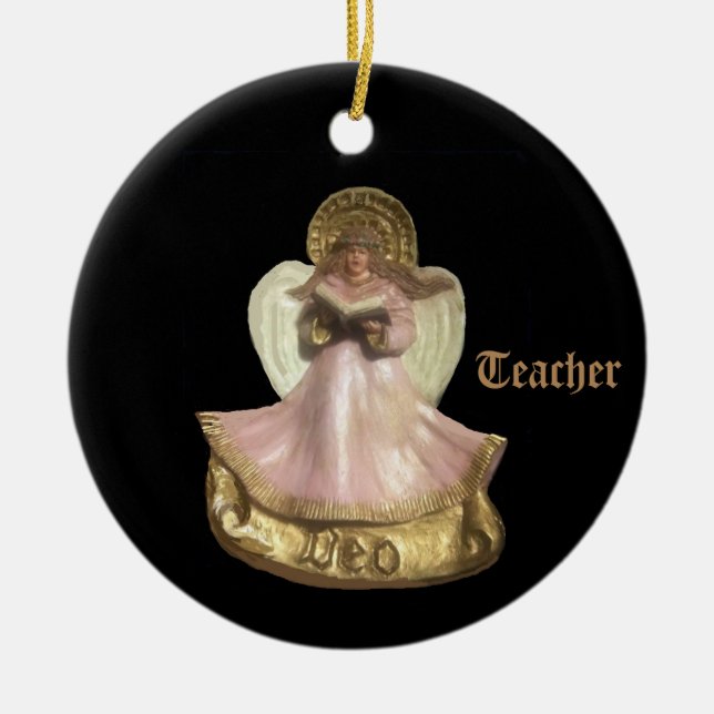 ORNAMENTO DE CERÂMICA RENAISSANCE DEO ANGEL PARA PROFESSOR (Frente)