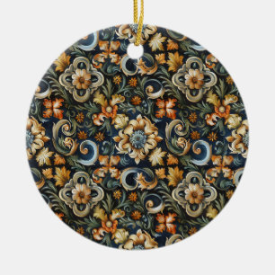 Ornamento De Cerâmica Renascença italiana em azul
