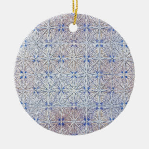 Ornamento De Cerâmica Renda de Geleira — Padrão Delicado de Floco de Nev