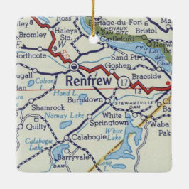 Ornamento De Cerâmica Renfrew ON Vintage Map