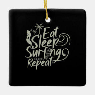 Ornamento De Cerâmica Repetição de surf no modo de dormir