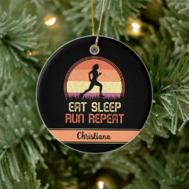 Ornamento De Cerâmica Repetição do atleta retrô de execução de repouso p