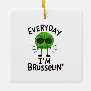 Ornamento De Cerâmica Repolho de Bruxelas Vegano