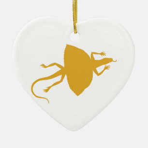 Ornamento De Cerâmica réptil amarelo