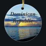 Ornamento De Cerâmica República Dominicana<br><div class="desc">Por do sol lindo e ideias cénicos da paisagem da República Dominicana.</div>