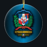 Ornamento De Cerâmica República Dominicana COA<br><div class="desc">Casaco de armas da República Dominicana</div>