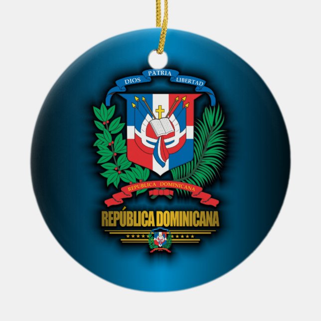 Ornamento De Cerâmica República Dominicana COA (Frente)