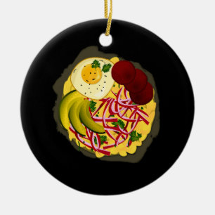 Ornamento De Cerâmica República Dominicana Comida favorita Mangú Salami