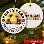 Ornamento De Cerâmica República Dominicana do Punta Cana - Retro Souveni<br><div class="desc">Este retrô Punta Cana da República Dominicana Vintage design faz um excelente de Natal ou presente de aniversário para fãs da praia de Punta Cana. O retroverão vibes design é um presente perfeito para amantes de viagem e fãs de destinos tropicais.</div>