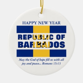 Ornamento De Cerâmica República Feliz ano novo Personalizada de Barbados