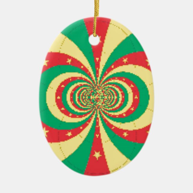 Ornamento De Cerâmica République du Cameroun, estrela de cinco pontas (Frente)