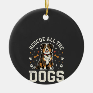 Ornamento De Cerâmica Resgate Todos Os Cães Vintage Cão