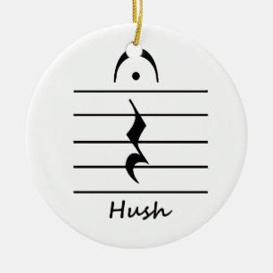 Ornamento De Cerâmica Resto da notação de música com Hush