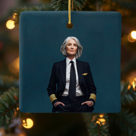 Ornamento De Cerâmica Retirement Pilot Airplane Nato Letter Custom Photo