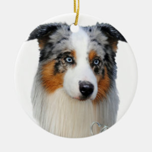 Ornamento De Cerâmica Retrato australiano do pastor