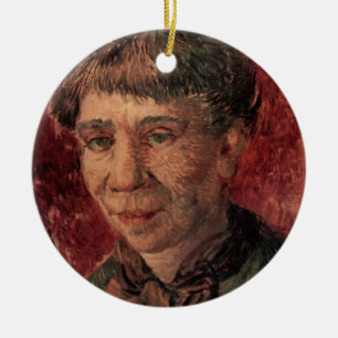 Ornamento De Cerâmica Retrato da Mulher Madame Tanguy, Vincent van Gogh