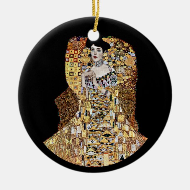 Ornamento De Cerâmica Retrato de Adele Bloch-Bauer do Klimt (Frente)