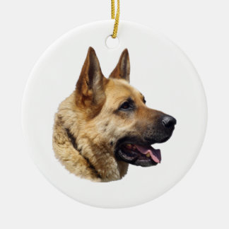 Ornamento De Cerâmica Retrato de cão German shepherd alsaciano