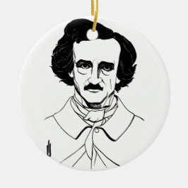 Ornamento De Cerâmica Retrato de Edgar Allan Poe