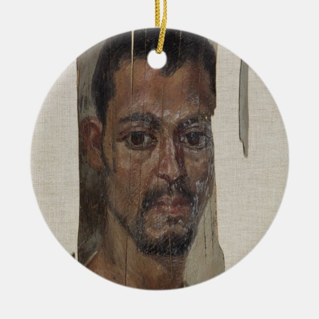 Ornamento De Cerâmica Retrato de Fayum (cera do encaustic na madeira) (Frente)