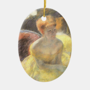 Ornamento De Cerâmica Retrato de Lydia na Ópera de Mary Cassatt