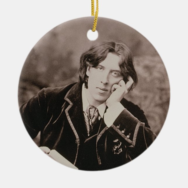 Ornamento De Cerâmica Retrato de Oscar Wilde (1854-1900), 1882 (pho de (Frente)