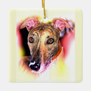 Ornamento De Cerâmica Retrato de um cão de galinha