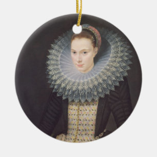 Ornamento De Cerâmica Retrato de uma senhora, 1613 (óleo no painel)