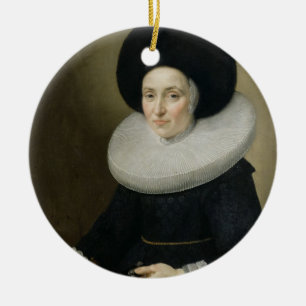 Ornamento De Cerâmica Retrato de uma senhora, envelhecido 47, 1647 (óle