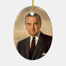 Ornamento De Cerâmica Retrato do oficial de Lyndon Johnson