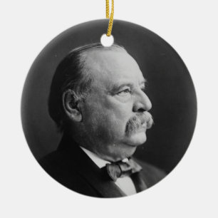 Ornamento De Cerâmica Retrato do presidente Stephen Grover Cleveland