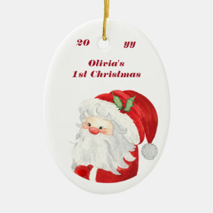 Ornamento De Cerâmica Retrato do primeiro Natal do Bebê Foto Fofo Papai