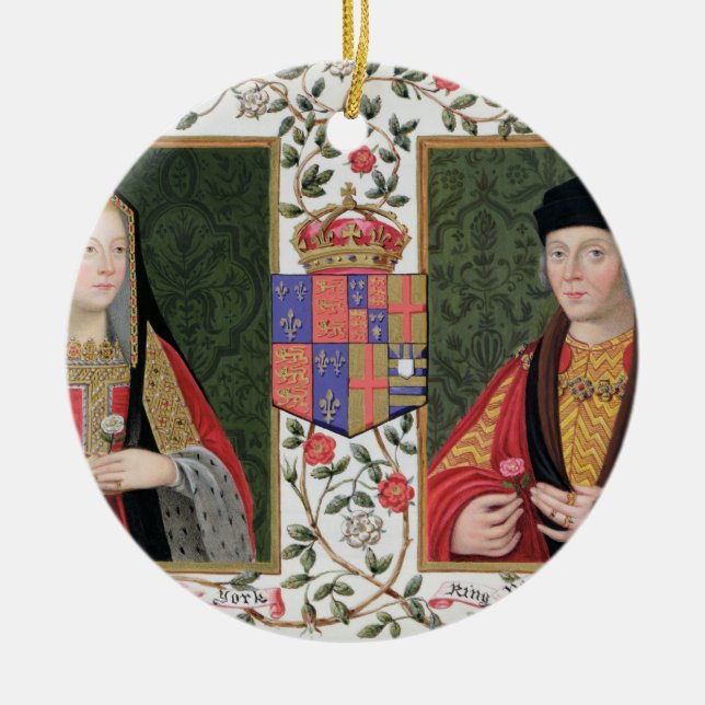 Ornamento De Cerâmica Retrato dobro de Elizabeth de York (1465-1503) a (Frente)